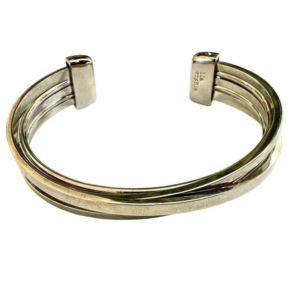 Lia Sophia silver tone open cuff bracelet